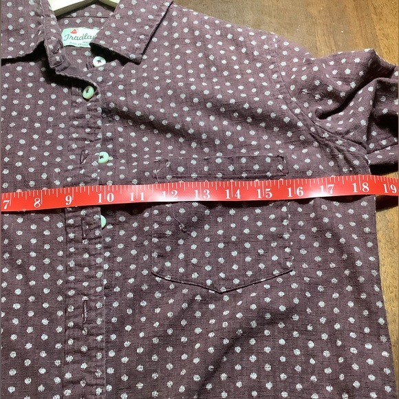 Tradlands Maroon Printed Polka Dots LS Shirt. Size XS. Made in San Francisco. - Picture 7 of 11